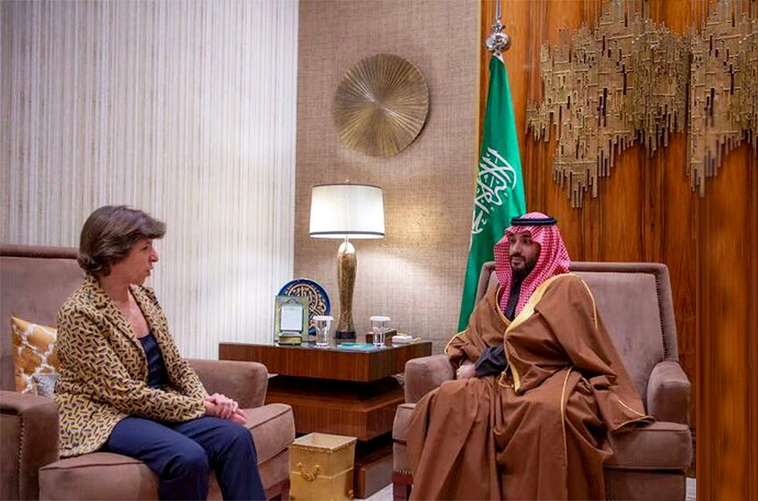 دیدار وزیر خارجه فرانسه با ولیعهد عربستان سعودی