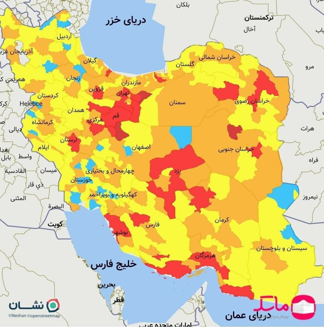 نقشه کرونایی کشور